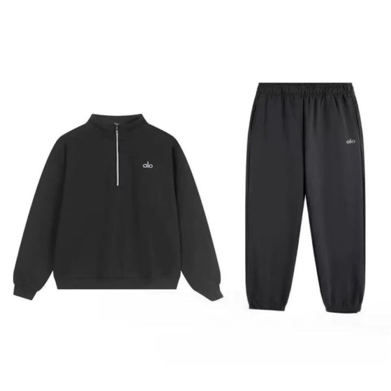 ALO Dark Gray Half-Zip Jogger Suit